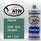 Preview: Mazda, Dark Teal Metallic, R1 / 21F: 400ml Sprühdose, von ATW Autoteile West.